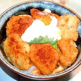 鶏屋さんのチキンカツアレンジ！味噌キャベカツ丼♪